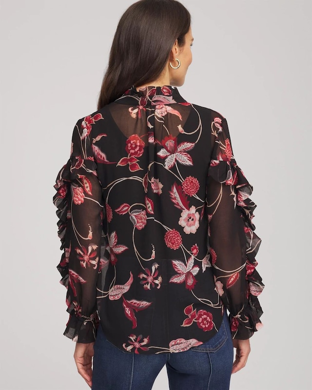 Georgette Celtic Blooms Blouse - image 3